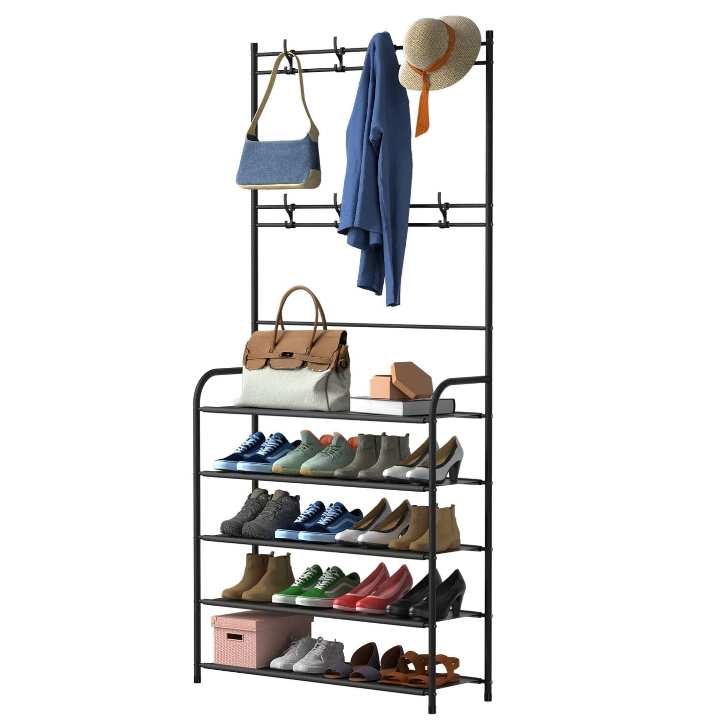 Entryway Coat Hat Rack Shoe Storage Shelf 5-Tier __stock:50 Closet & Storage refund_fee:1200