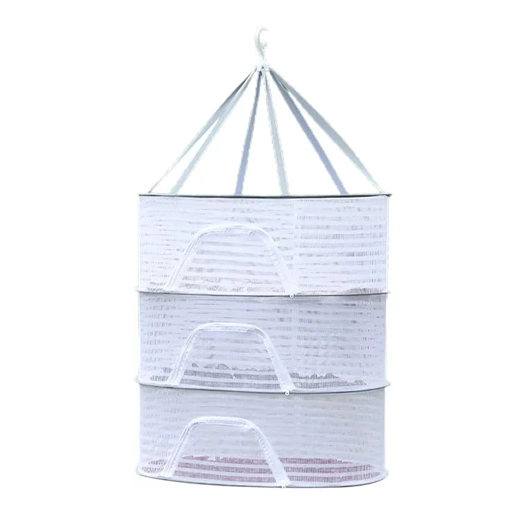 Fishing Net Hanging Dryer Bag Mesh Clothes Drying Basket Rack 3 Layer __stock:200 Kitchen & Dining refund_fee:800