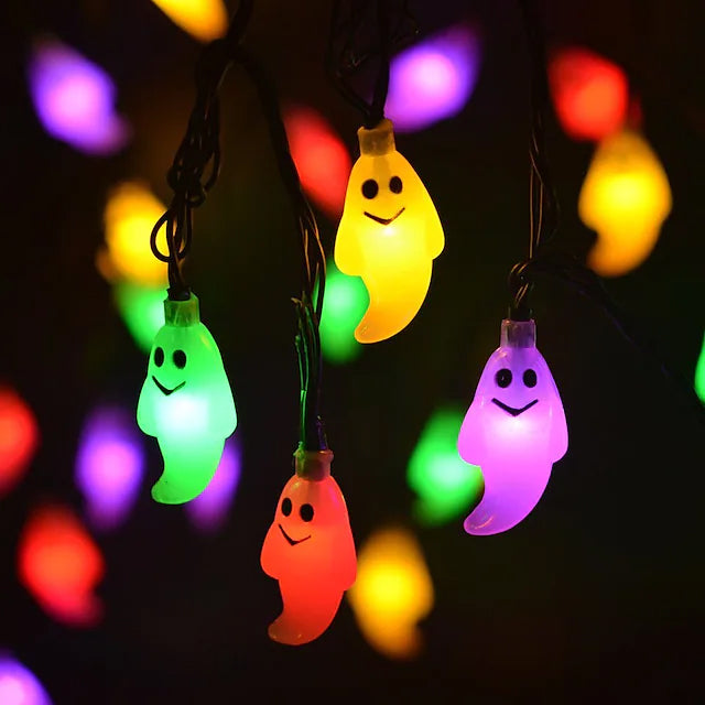 Halloween Cute Ghost LED String Lights Upholstery Lights Multicolor __stock:200 Holiday Decor & Apparel refund_fee:800 Warranty