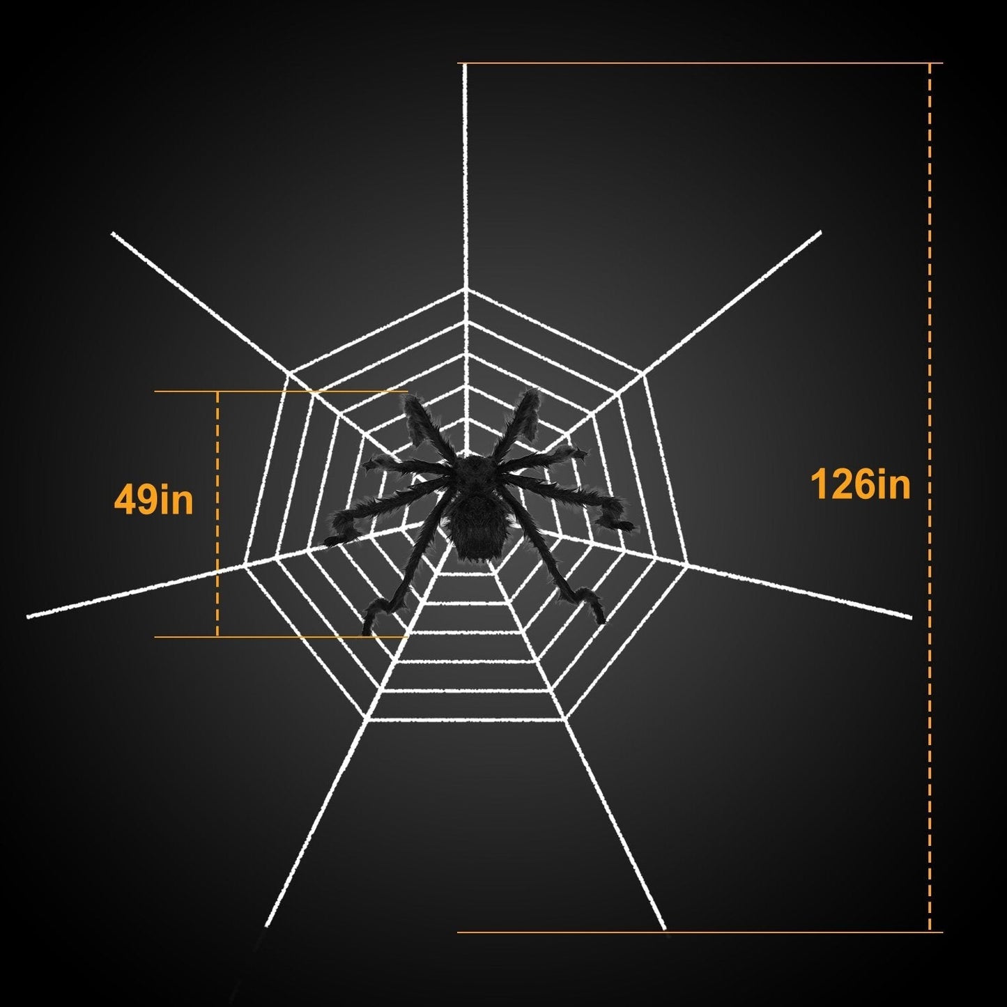 Halloween Decorations Spider 49" with 126" Tarantula Mega Spider Web Holiday Decor & Apparel refund_fee:1200