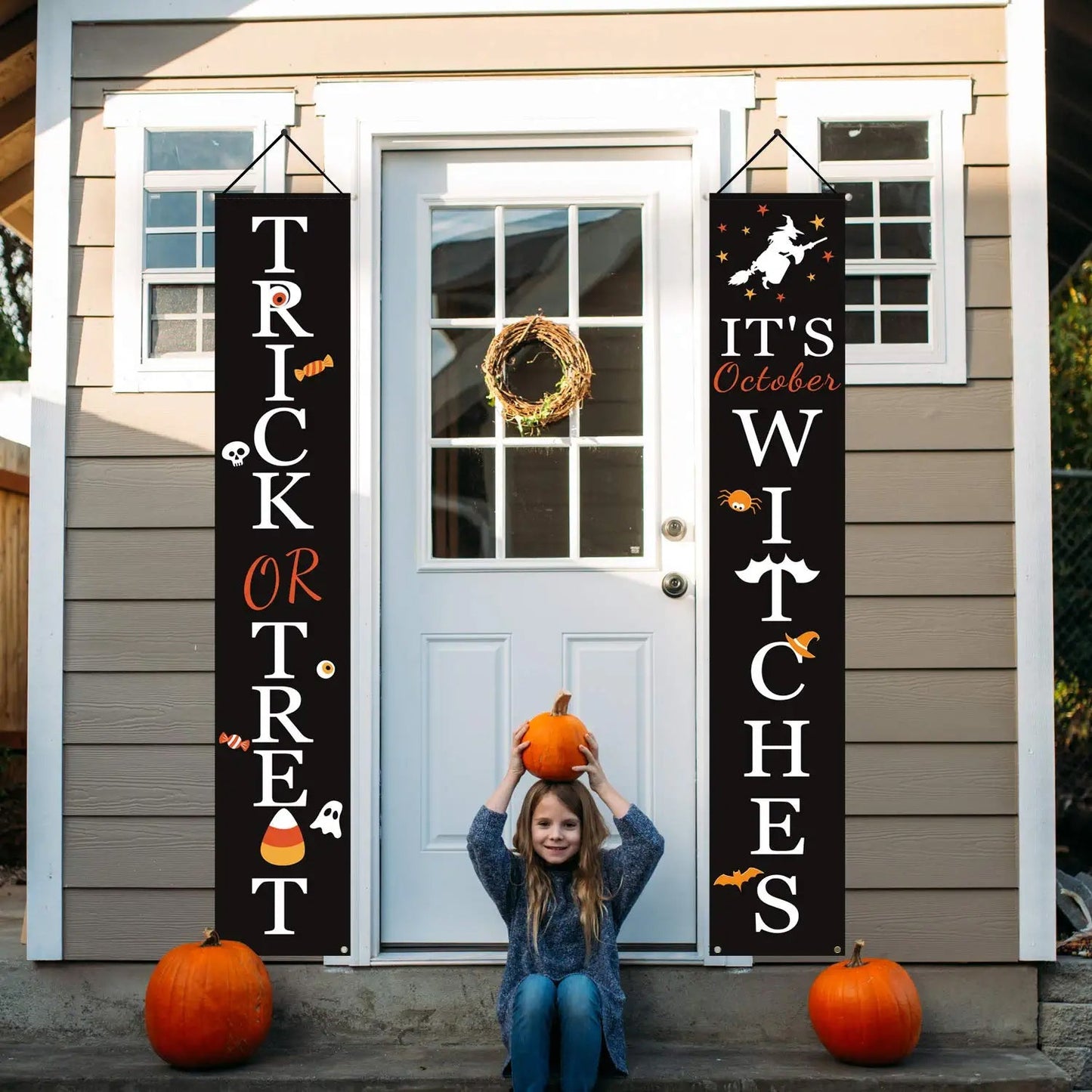 Halloween Porch Decoration October Witch Front Porch Banner Decorations __stock:200 Holiday Decor & Apparel refund_fee:800