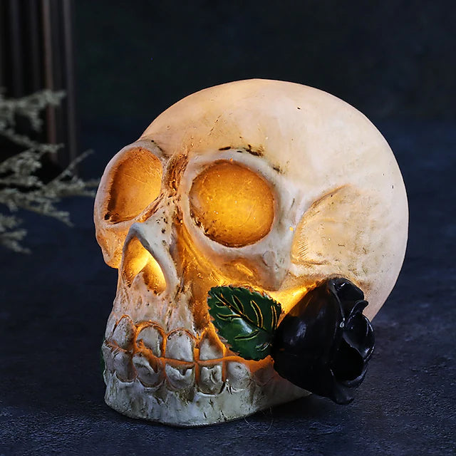Halloween Resin Skull LED Night Light Decorative Light C __stock:200 Holiday Decor & Apparel refund_fee:800 Warranty