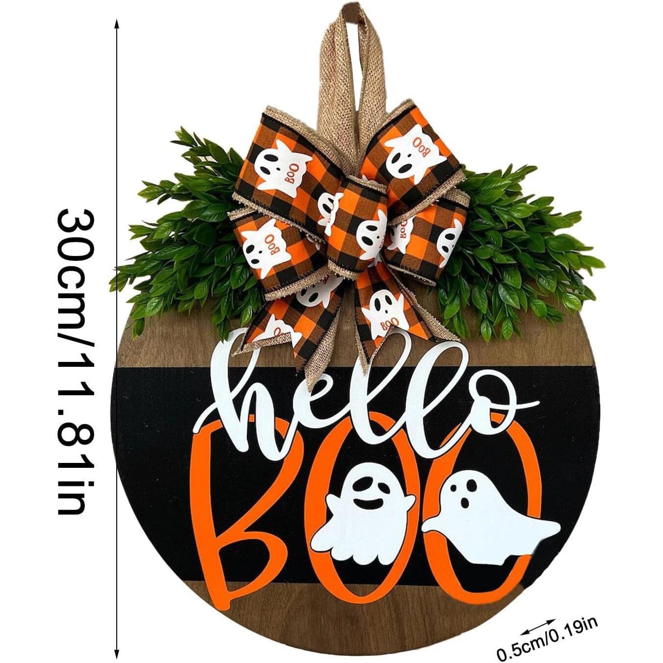 Halloween Round Wooden Board Front Door Decoration Wreath __stock:200 Holiday Decor & Apparel refund_fee:1200