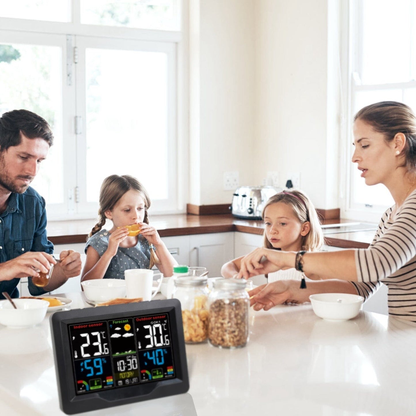 Indoor/Outdoor Thermometer Humidity Weather Forecast Temperature with Backlight __stock:50 Household Appliances Low stock refund_fee:1200 Warranty