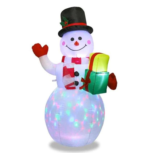 Inflatable Santa Claus and Snowman Night Light Figure Snowman __stock:100 Holiday Decor & Apparel refund_fee:1800