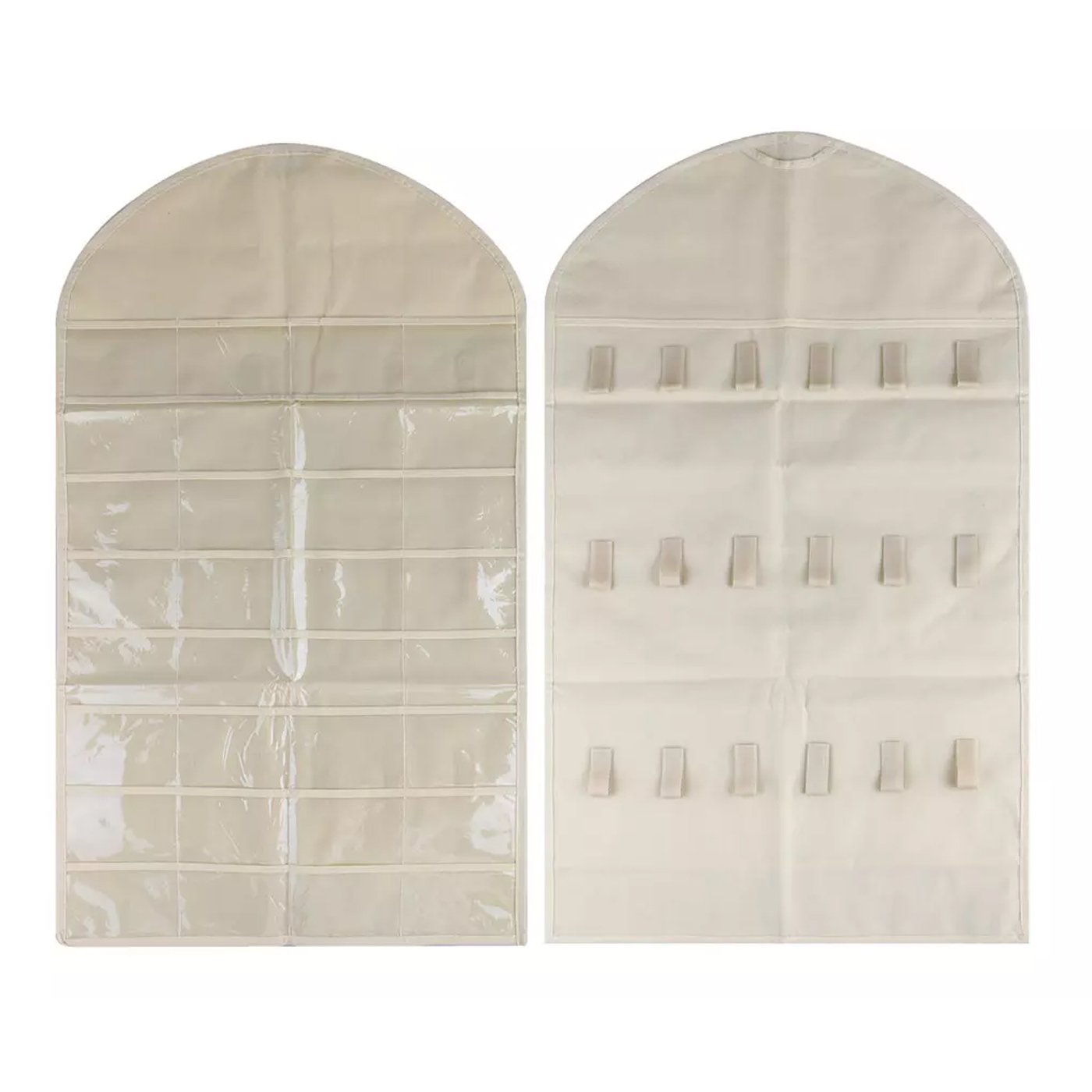 Jewelry Earrings Brooch Closet Hanging Storage Organizer Bag Beige __stock:100 Closet & Storage refund_fee:800