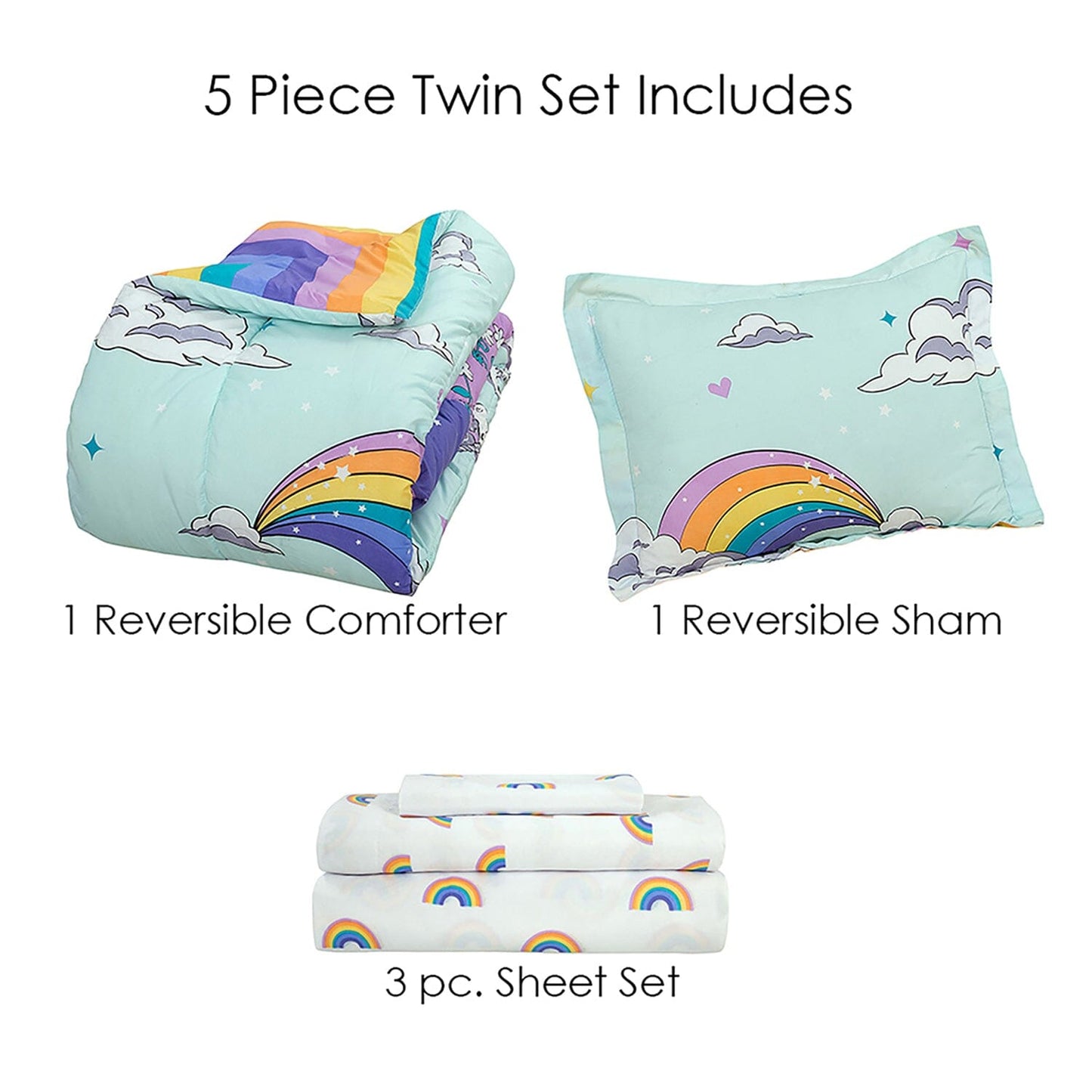 Kidz Mix Magical Unicorn Bed in a Bag __label2:BOGO 30% OFF __stock:100 Bedding refund_fee:1800
