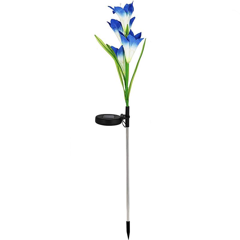 Lily Flower Multi-Color Changing LED Solar Powered Lights Blue __stock:500 Outdoor Lighting refund_fee:800 show-color-swatches Warranty
