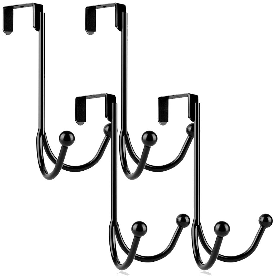 Metal Double Hanging Storage Hooks on Doors 4-Pack __stock:200 Closet & Storage refund_fee:800