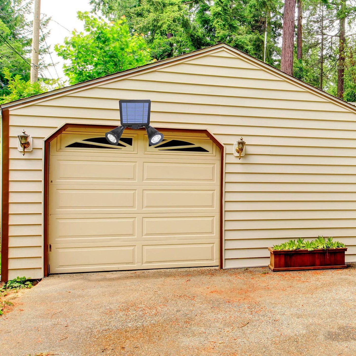 Motion Sensor Spotlights 2000lm Security Lights with Dual Head 360 Degree Rotatable Outdoor Lighting refund_fee:1800 Warranty