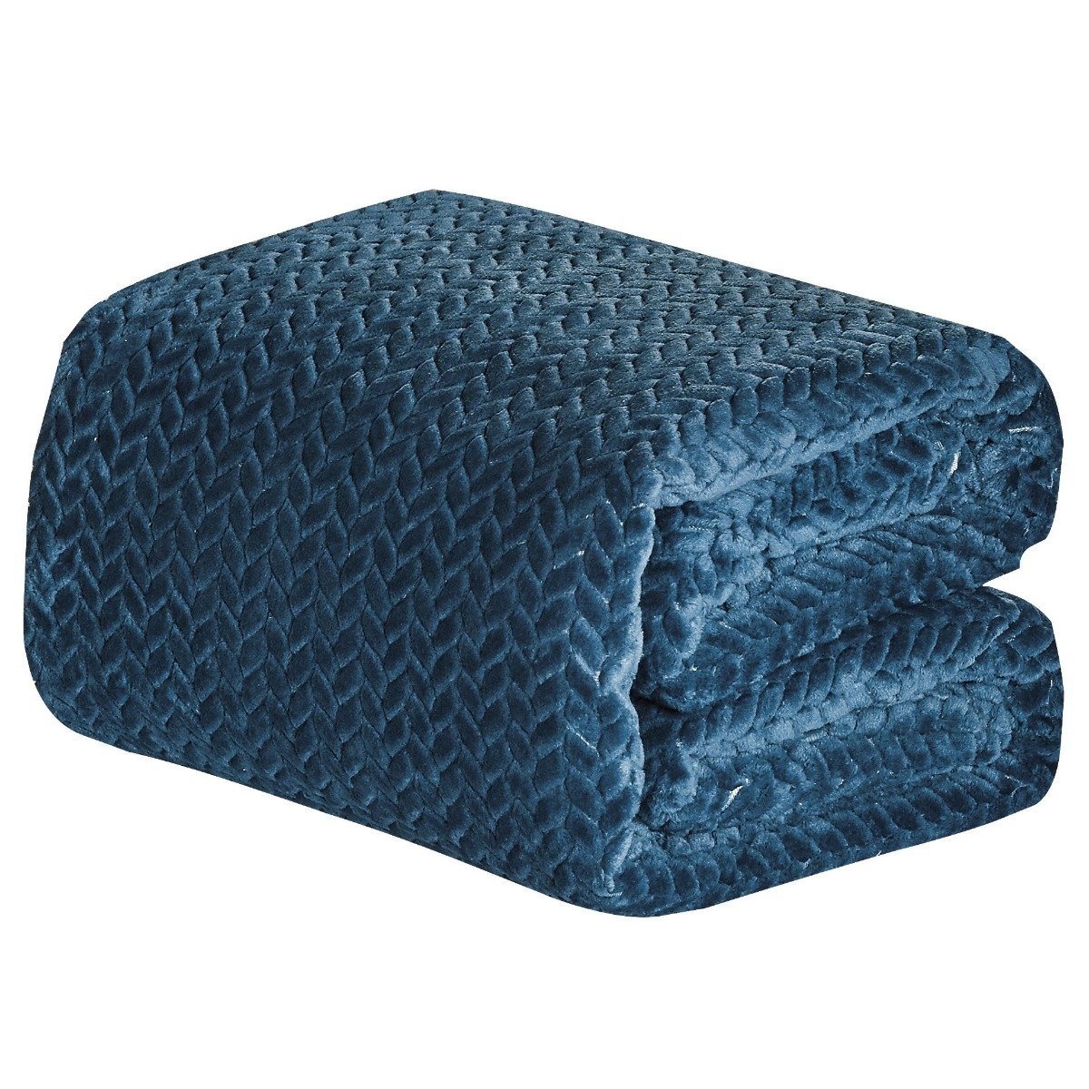 Oversized Chevron Braided Throw Blanket Blue __label2:BOGO 30% OFF Bedding refund_fee:1200