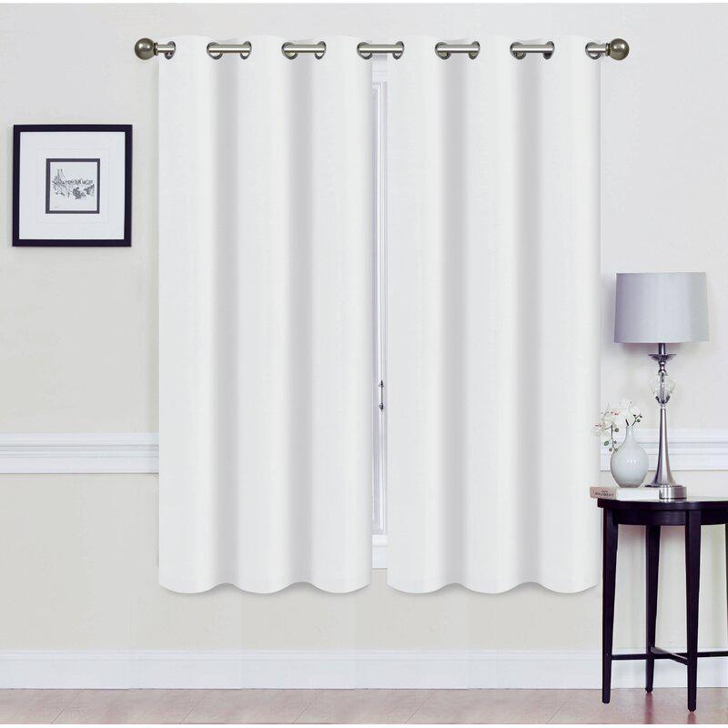 Set of 2: Foam-Backed Blackout Grommet Curtain Panel White __stock:250 Furniture and Décor refund_fee:1200
