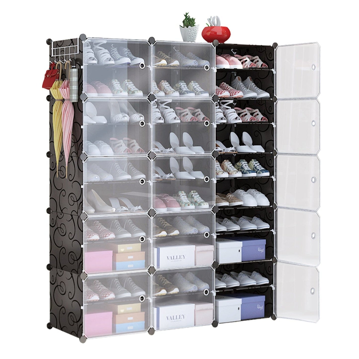Shoe Rack Organizer with Transparent Doors L __stock:50 Closet & Storage refund_fee:1800