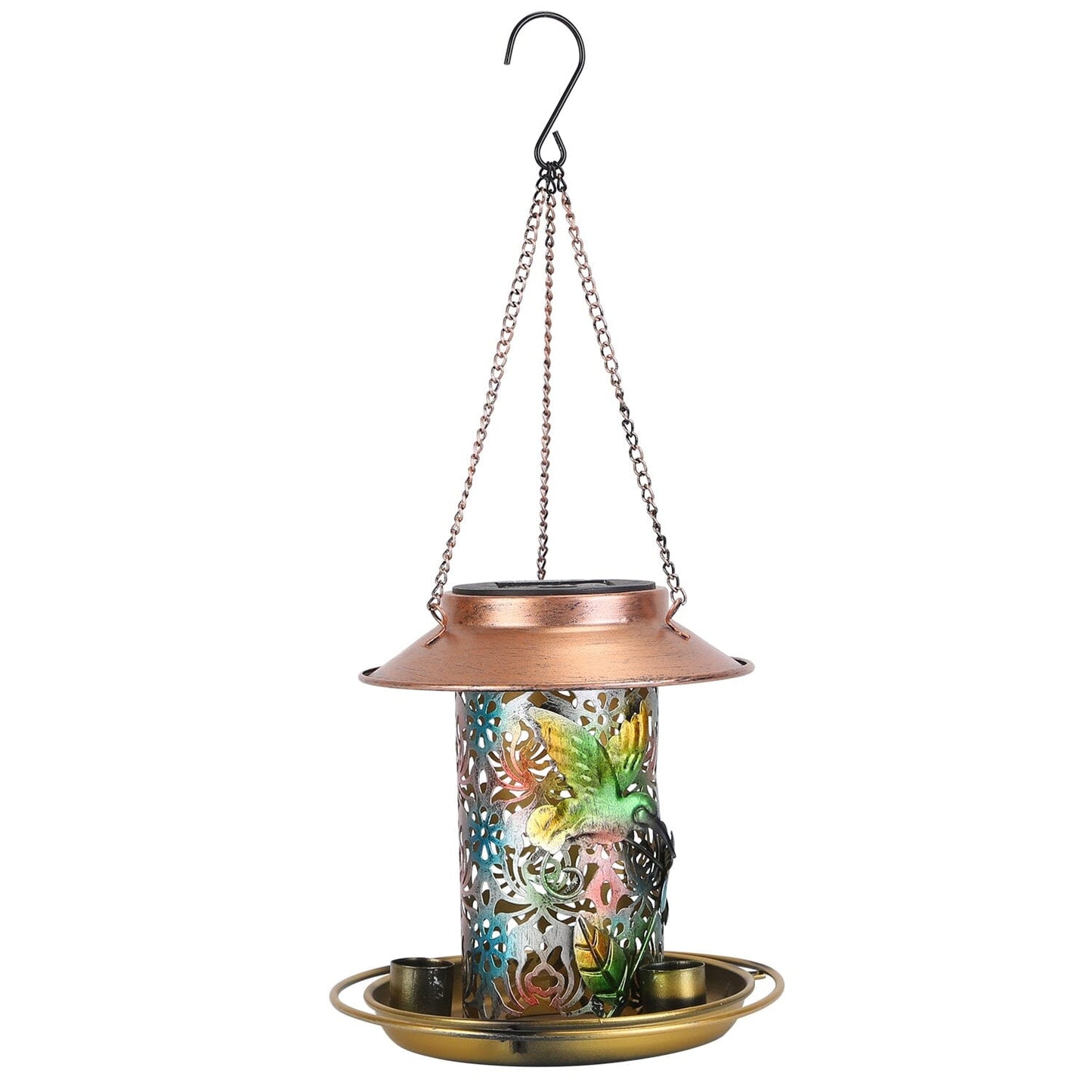Solar Decorative Hanging Bird Feeder Lantern Multicolor __stock:50 Garden & Patio refund_fee:1200 Warranty