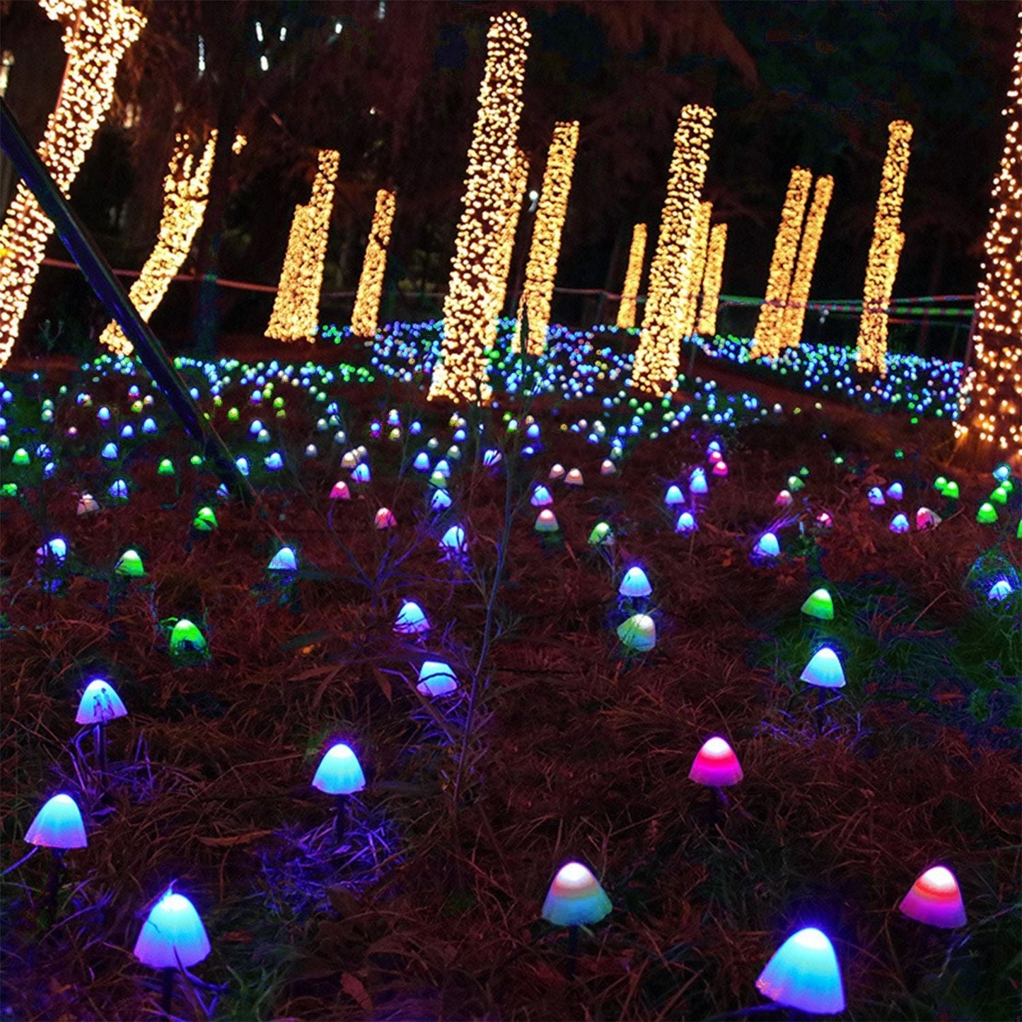 Solar Mushroom Lights Outdoor Decoration 10 LED Light Stake __stock:100 Garden & Patio Low stock refund_fee:1200 Warranty