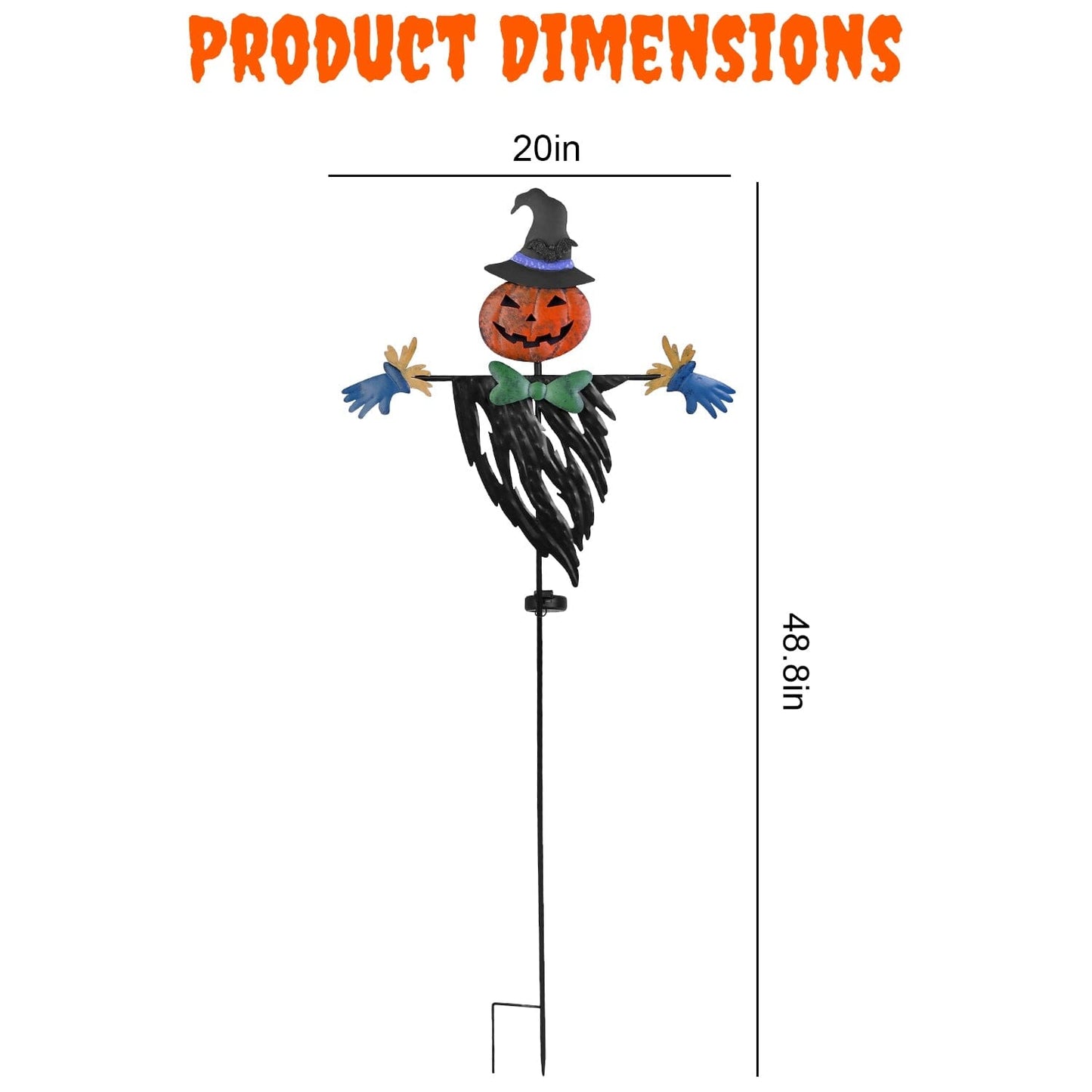 Solar Powered Scarecrow Shape Stake Light Halloween Decoration __stock:50 Holiday Decor & Apparel refund_fee:1200