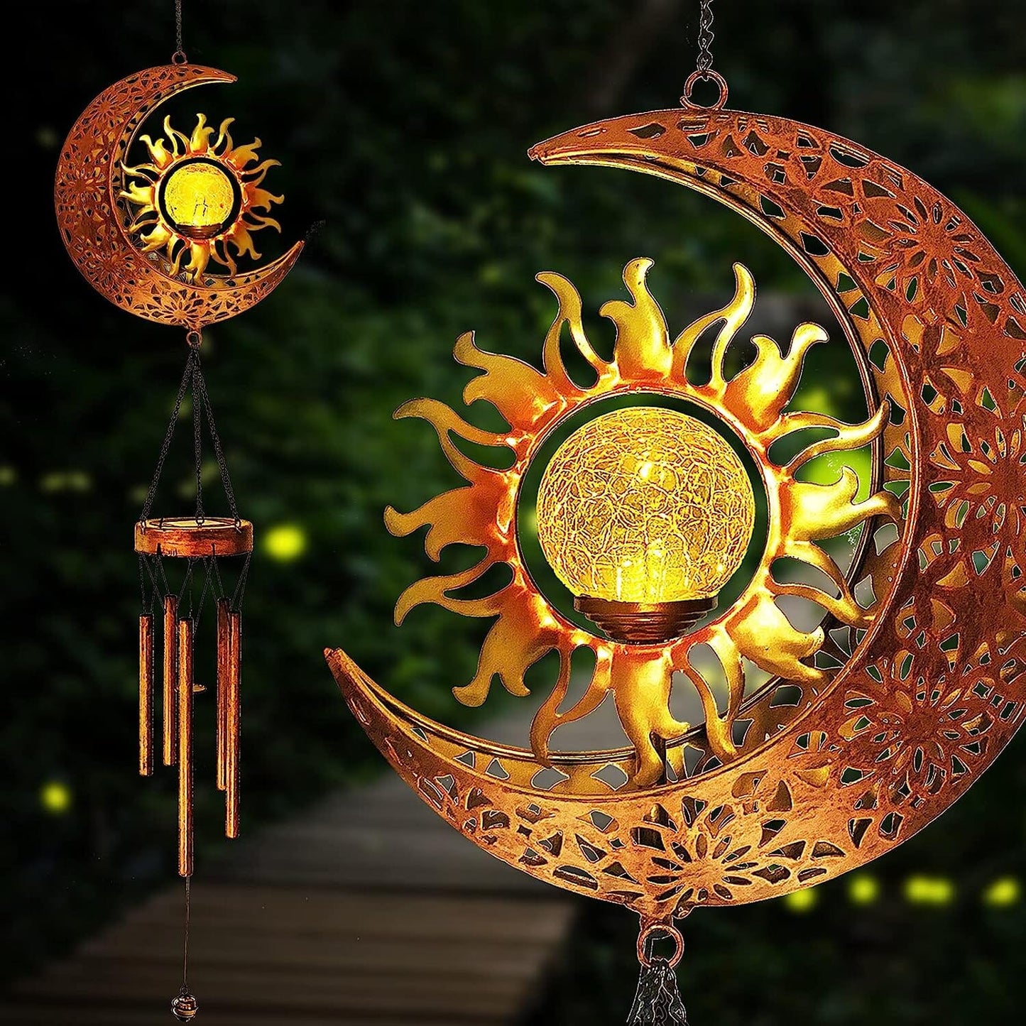 Solar Wind Chimes Garden Decorative Wind Chime Light __stock:200 Garden & Patio refund_fee:1200
