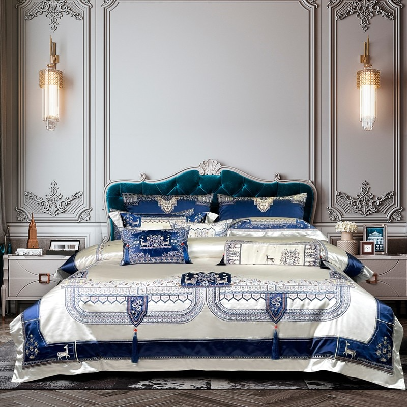 Giorgio Luxury Embroidered Tassel Bedding Set