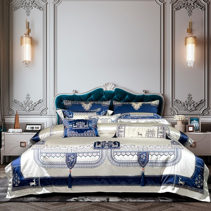 Giorgio Luxury Embroidered Tassel Bedding Set