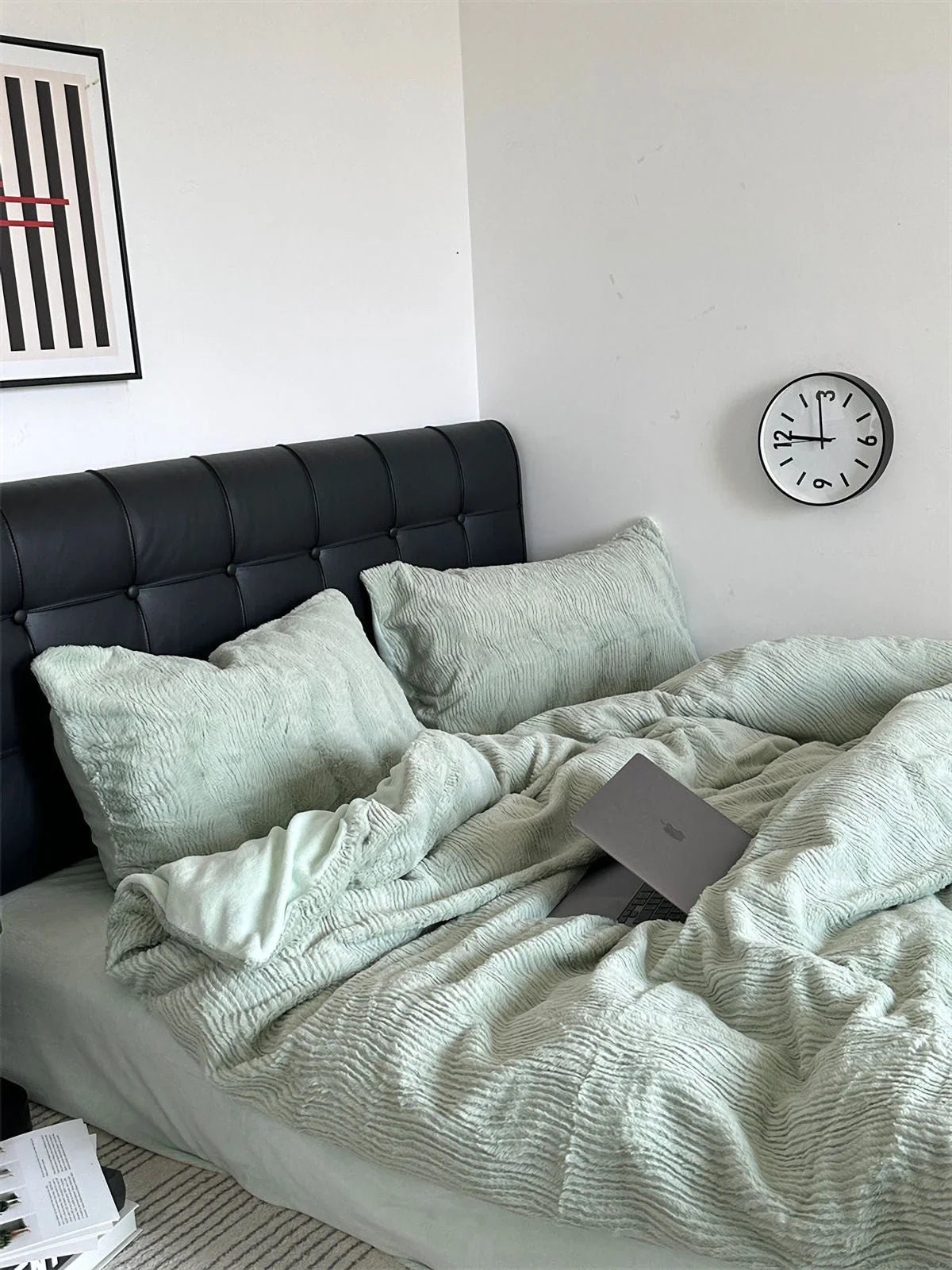 Plush Ruched Fleece Bedding Set