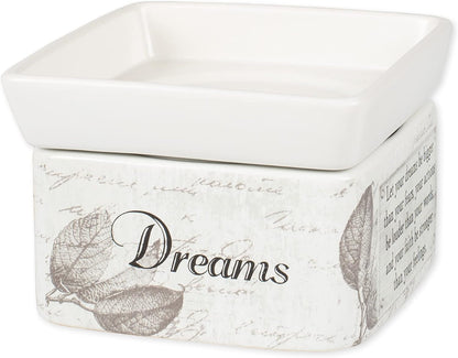 Elanze Designs Dream Actions Faith Stronger Stoneware Electric 2 in 1 Jar Candle and Wax Tart Oil Warmer Home & Kitchen Home Décor Products Home Fragrance Home Fragrance Accessories