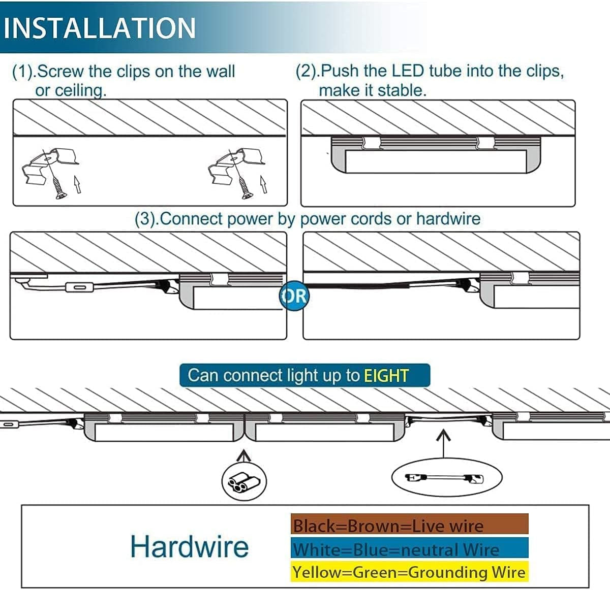 Barrina (Pack of 18) LED T5 Integrated Single Fixture, 4FT, 2200Lm, 6500K (Super Bright White), 20W, Utility Shop Light, Ceiling and under Cabinet Light, Corded Electric with Built-In On/Off Switch Lighting & Ceiling Fans Tools & Home Improvement Under-Cabinet Lights Wall Lights