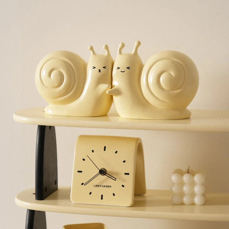 Smooth Smiley Snail Ceramic Bookends