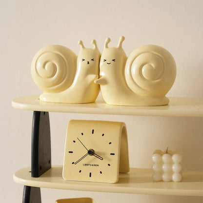Smooth Smiley Snail Ceramic Bookends