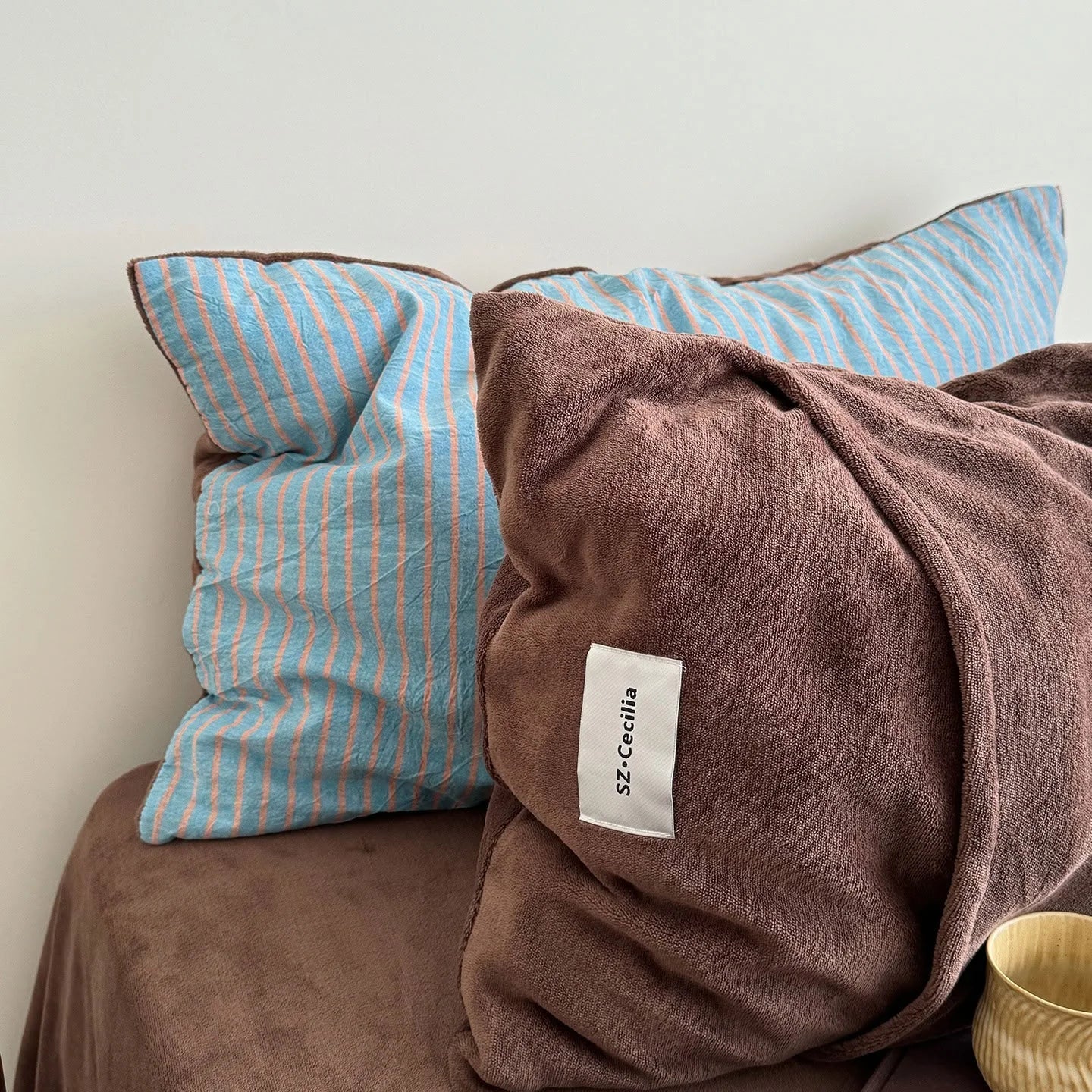Plush Reversible Striped Flannel Fleece Bedding Set
