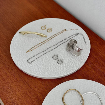 Textured Wabi-Sabi Ceramic Jewelry Tray