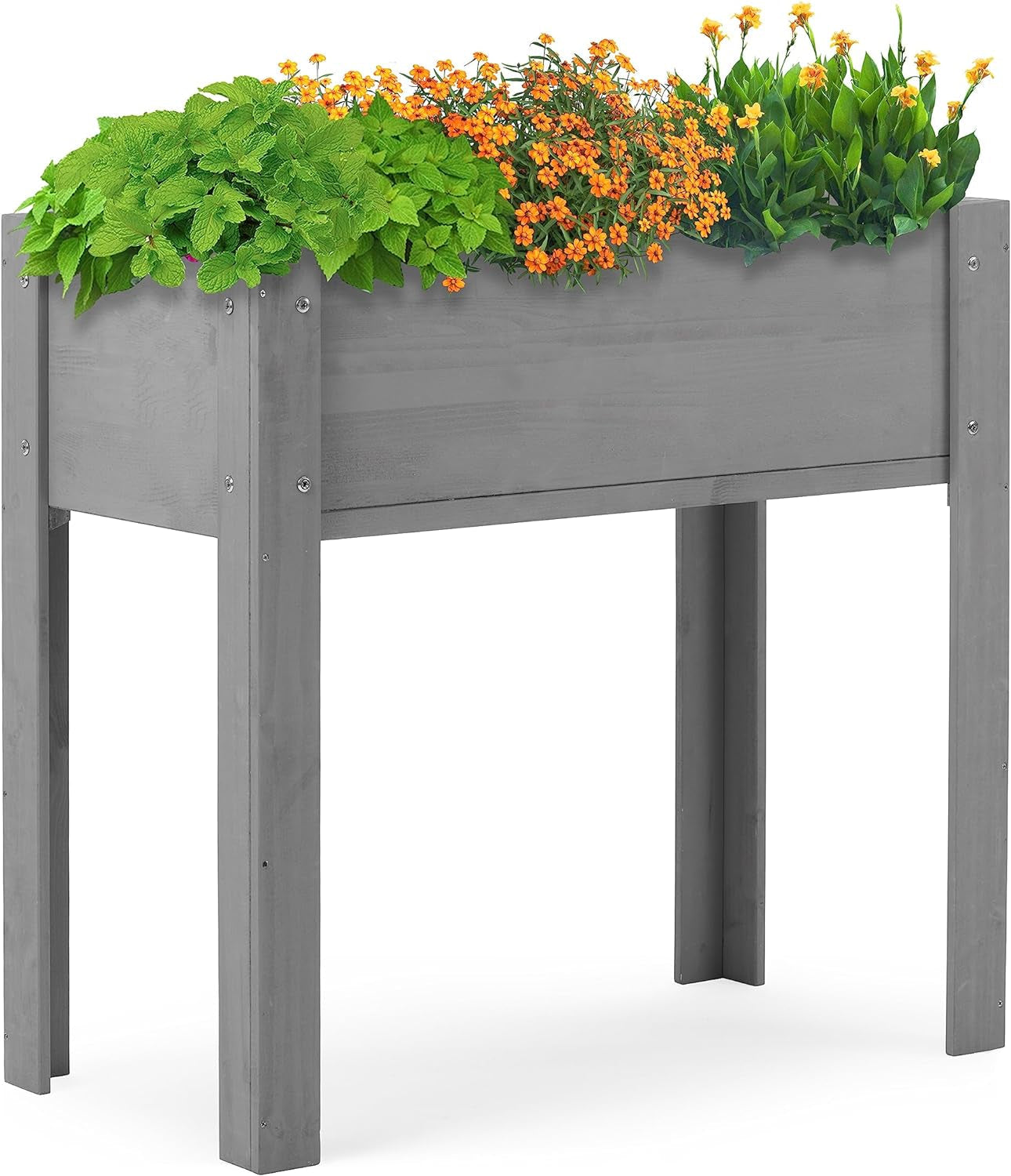 31X31X16 Inch Raised Garden Bed with Legs, Elevated Wooden Planter Box for Outdoor Plants Flowers Fruits Vegetable Herb Growing Gardening & Lawn Care Lawn & Garden Patio Planters & Container Accessories Pots Raised Beds