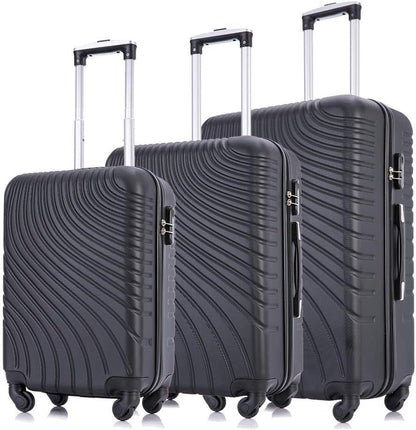 Apelila Hardshell Luggage ABS Luggages Sets with Spinner Wheels Hard Shell Spinner Carry on Suitcase(Silver, 4 PCS) Clothing Luggage Luggage & Travel Gear Luggage Sets Shoes & Jewelry