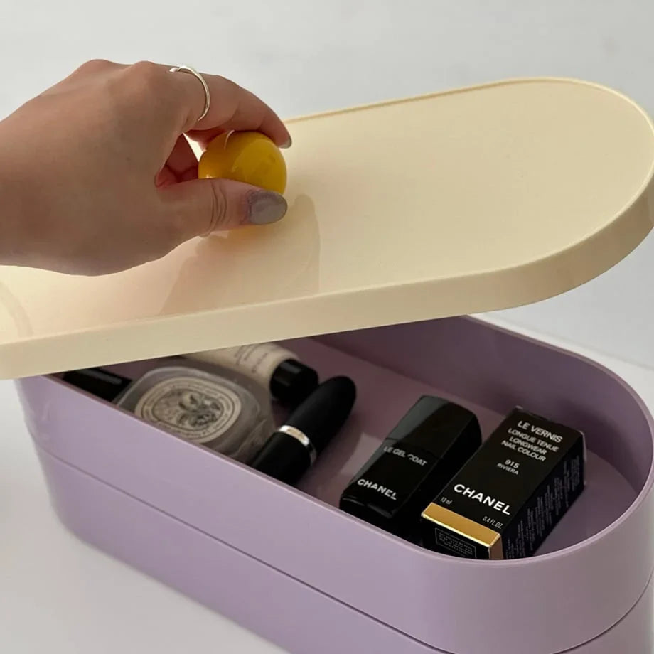 Smooth Colorblock ABS Makeup Organizer