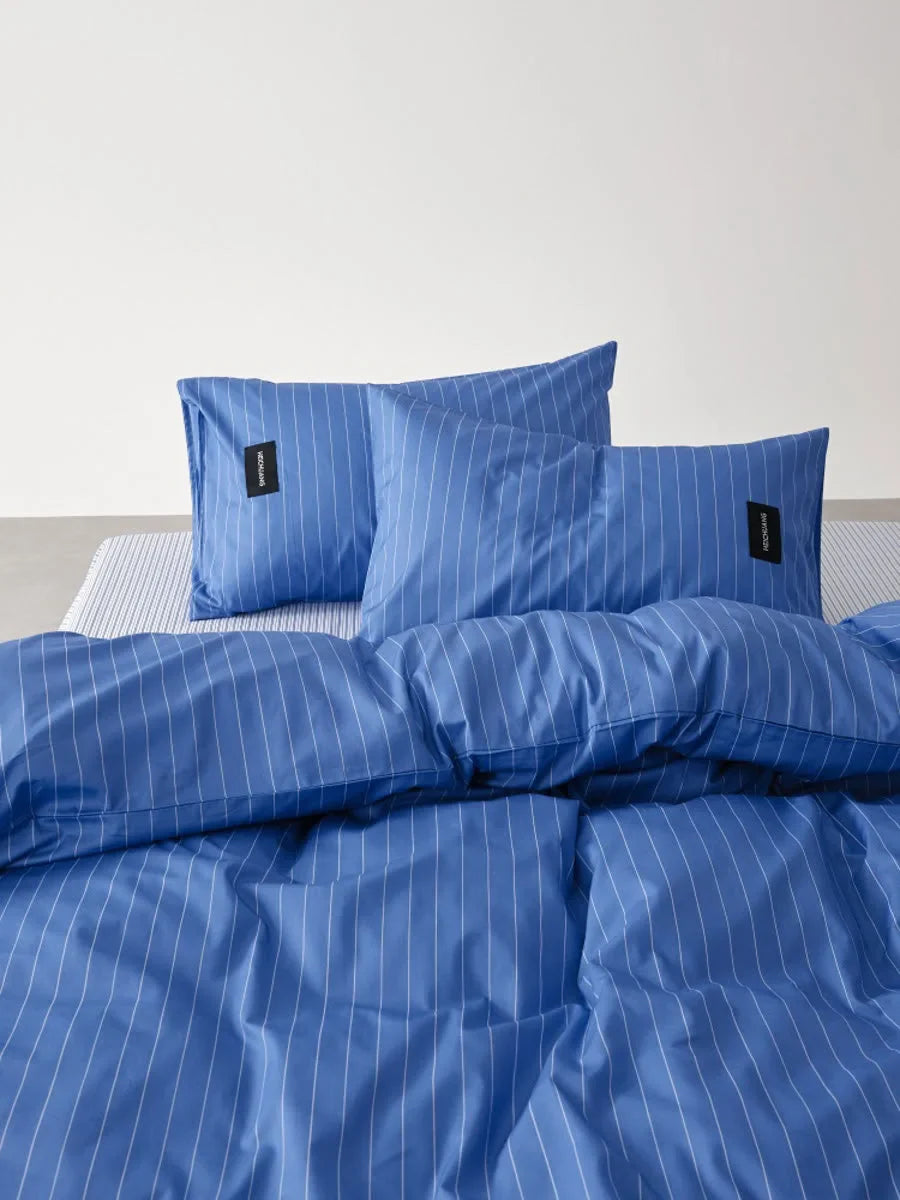 Crisp Pinstripe Washed Cotton Bedding Set