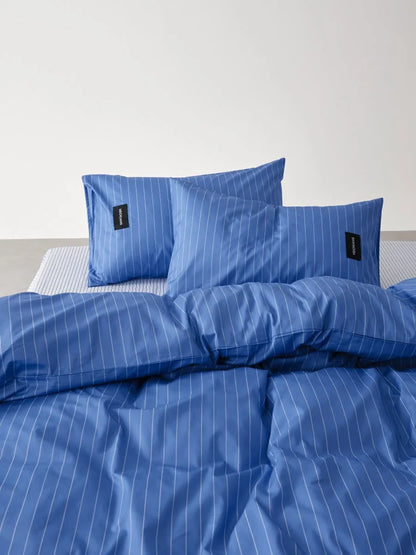 Crisp Pinstripe Washed Cotton Bedding Set