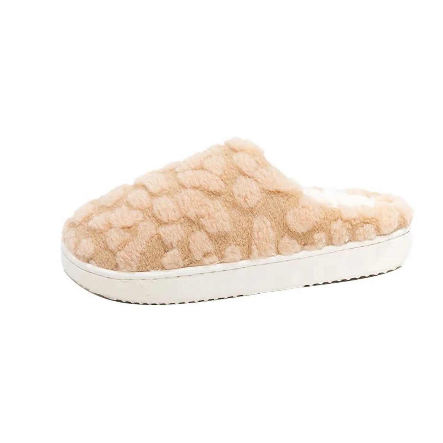 Plush Bubble Textured Fleece House Slippers