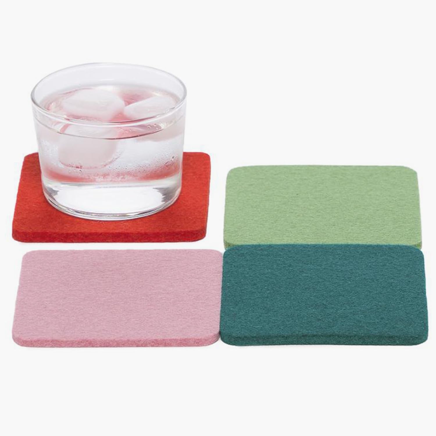 Graf Lantz - Bierfilzl Felt Coasters - Square - 100% Merino Wool - Moisture Wicking - Heat Resistant - Sustainable - Home Decor - Housewarming Gift - 4 Coaster Set - 4" X 4" X 5 Mm - Forest Bar Tools Bar Tools & Drinkware Coasters Dining & Entertaining Home & Kitchen Kitchen & Dining