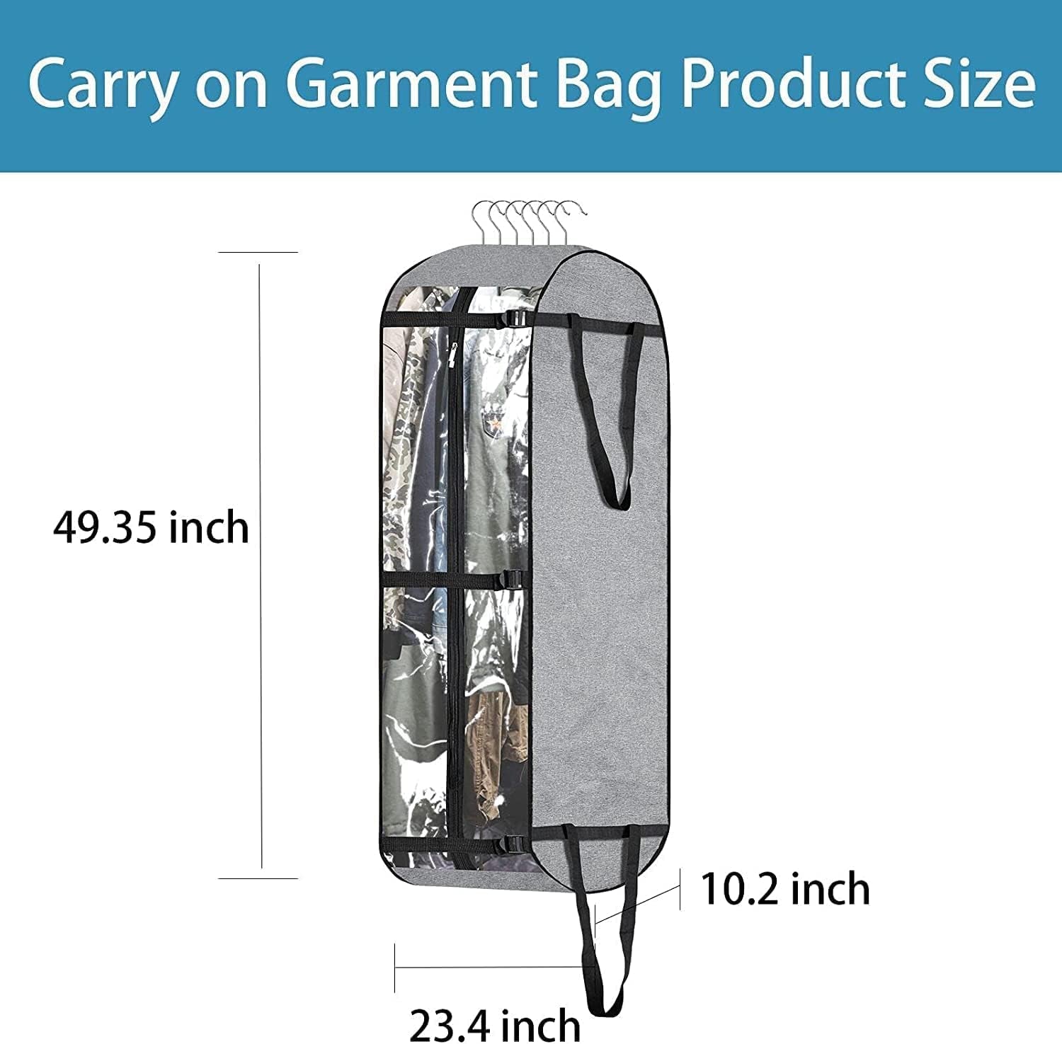 Garment Bags for Travel & Closet Storage, Garment Bags for Hanging Clothes, 50" Clear Dance Garment Bags, Moving Bags for Clothes, Garment Bag Cover, Suit Bag for Men Travel, Clothing Storage Bags Clothing & Closet Storage Garment Covers Home & Kitchen Storage & Organization