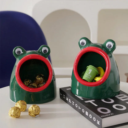 Glossy Googly Eye Frog Ceramic Catchall Tray