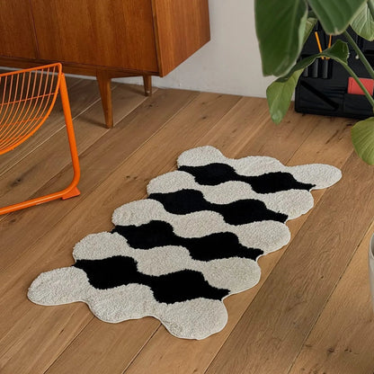 Plush Wavy Striped Shaggy Accent Rug