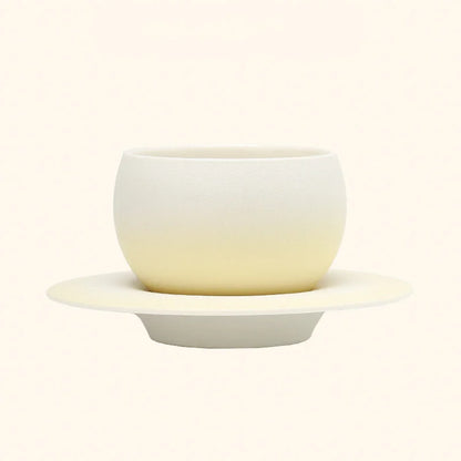 Matte Ombre Ceramic Coffee Cup & Saucer Set