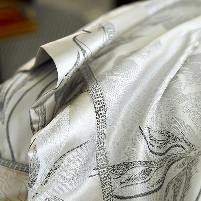 Alma Luxury Vintage Floral Jacquard Bedding Set