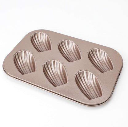 Beasea 3 Pack Madeleine Pans, 10X7 Inch 6 Cavity Nonstick Cat Shaped Cake Cookies Pan Carbon Steel Madeleine Mold Shell Madeline Pan Bakeware Home & Kitchen Kitchen & Dining Madeleine Pans Pastry & Baking Molds