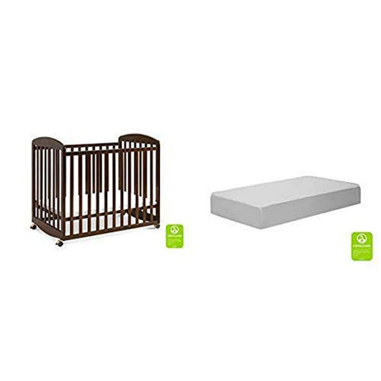 Davinci Alpha Mini Rocking Crib in Espresso with Complete Slumber Mini Crib Mattress Baby Products Bedding Crib Mattresses Mattresses Nursery