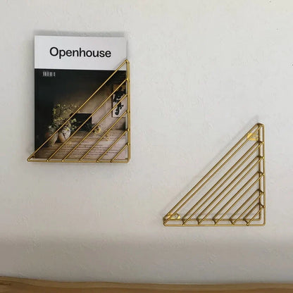Geometric Wireframe Metal Magazine Rack