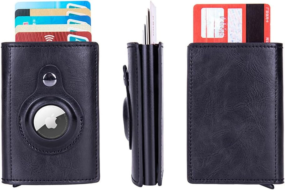 ELUVE 2-In-1 Airtag Wallet [Updated 2022 Version] Slim Smart Leather Trifold Air Tag Wallet + Airtag Keychain Set | RFID Block Technology, Pop-Up Credit Card Holder with Slim Money Clip for Men Black Accessories Card Cases & Money Organizers Clothing Men Shoes & Jewelry Wallets