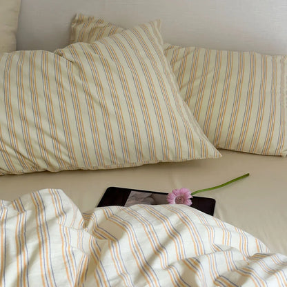 Ultra-Soft Pinstripe Washed Cotton Bedding Set