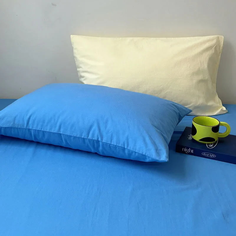 Soft Washed Solid Color Cotton Bedding Set
