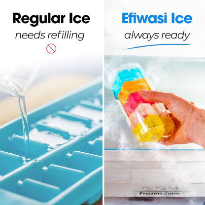 Reusable Ice Cubes for Drinks - Chills Drinks without Diluting Them - Made from BPA Free Plastic - Refreezable, Washable, Quick and Easy to Use - Pack of 30 with Storage Container by Efiwasi Home & Kitchen Ice Cube Molds & Trays Kitchen & Dining Kitchen Utensils & Gadgets Specialty Tools & Gadgets