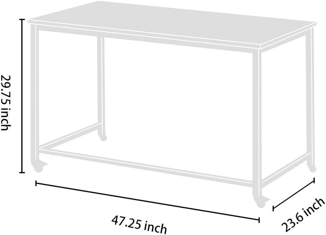 Computer Desk Writing Table Workstation with Durable Scratch-Resistant Laminate Surface and Metal Frame, Brown Furniture Home & Kitchen Home Office Desks Home Office Furniture